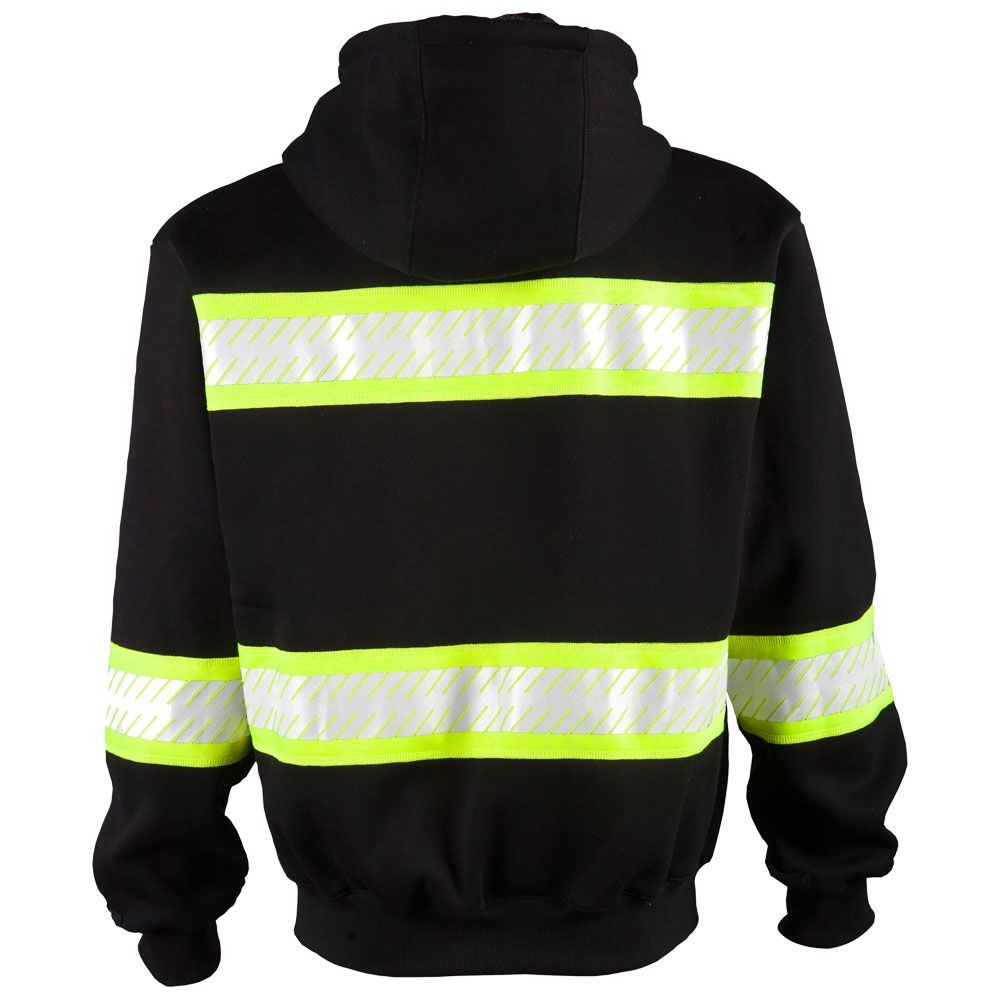 HIVIS CONTRAST BLACK BOTTOM FULL-ZIP HOODIE SWEATSHIRT