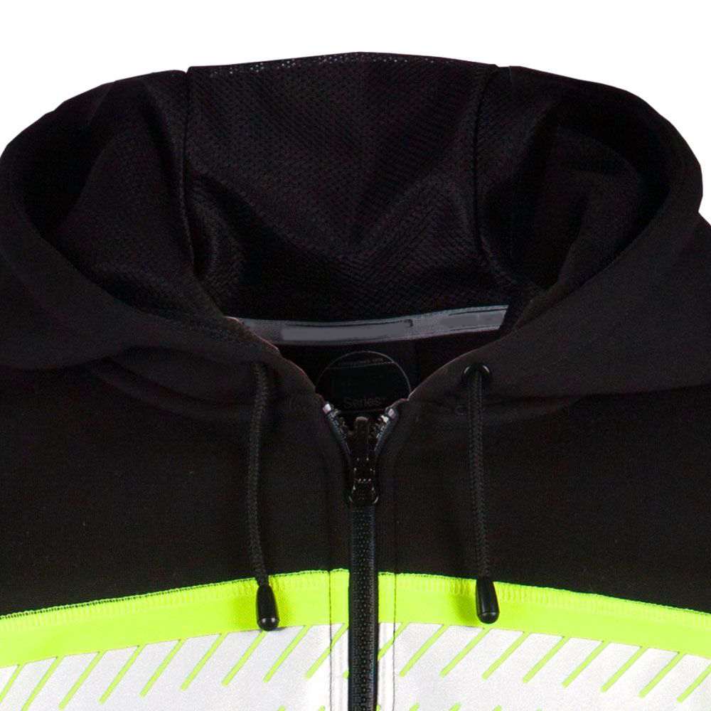 HIVIS CONTRAST BLACK BOTTOM FULL-ZIP HOODIE SWEATSHIRT