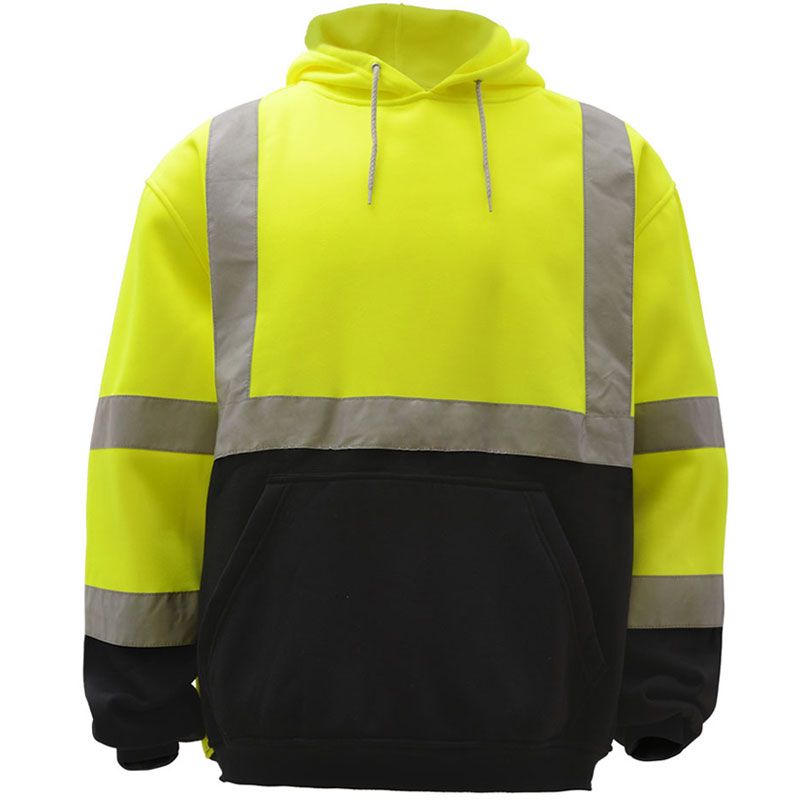 HIVIS BLACK BOTTOM PULLOVER HOODIE SWEATSHIRT