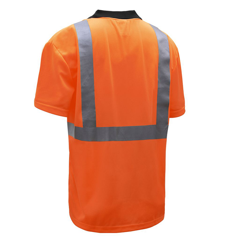 HIVIS SHORT SLEEVE BLACK BOTTOM SAFETY POLO
