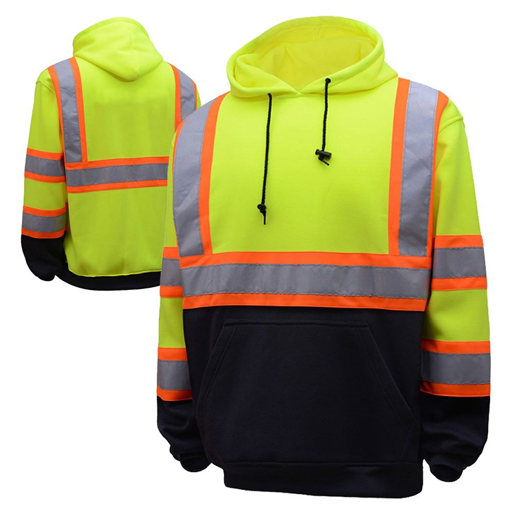 HIVIS CONTRAST BLACK BOTTOM PULLOVER HOODIE SWEATSHIRT